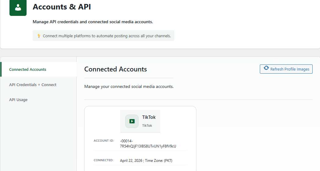 Accounts and API management