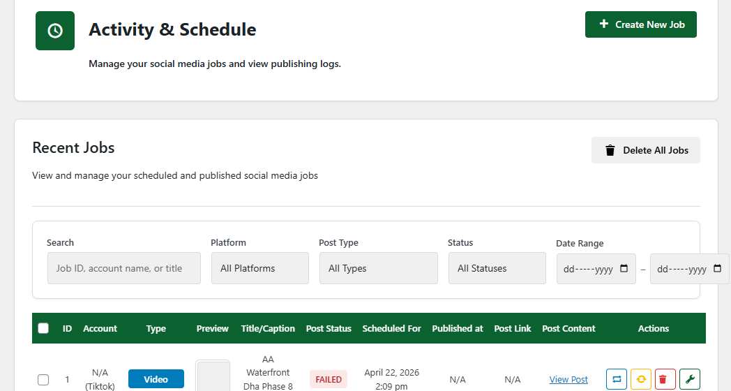 Activity and scheduling logs