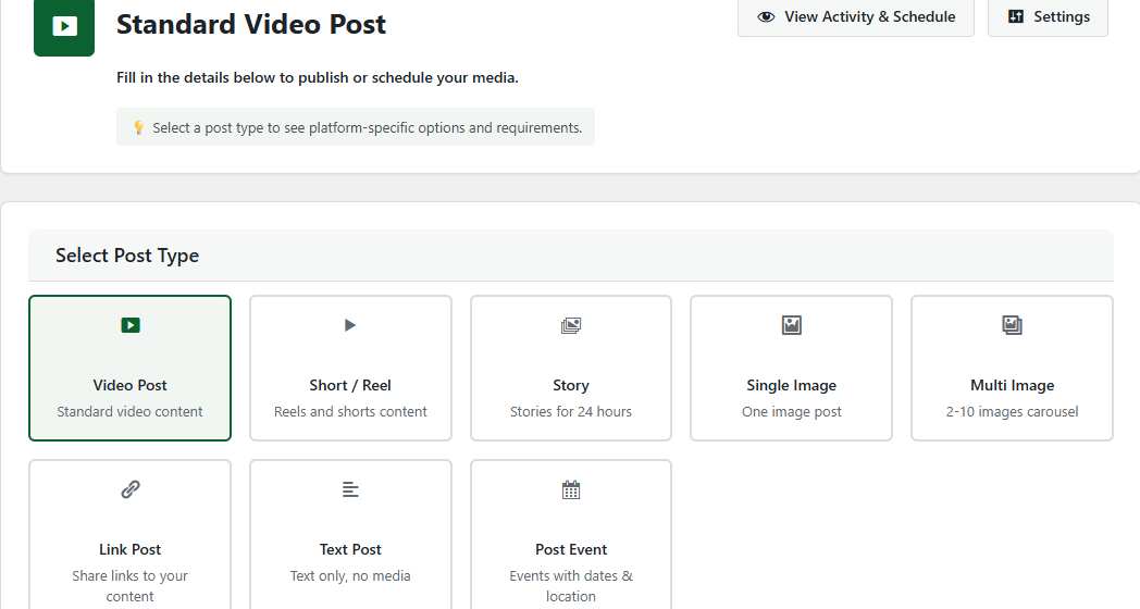 Quick Post composer